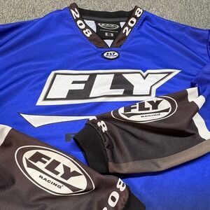 Fly Racing Model 208 Motocross Jersey Mens Small Blue Black Gradient Long Sleeve
